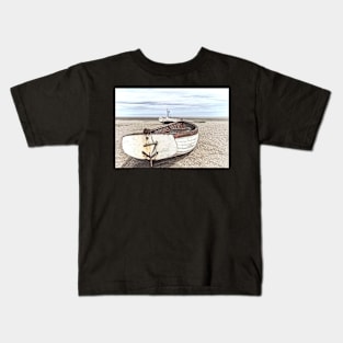 Boats On a Shingle Beach Kids T-Shirt